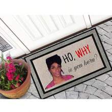 Door Mat Ho, Why Is You Here Welcome Non-Slip Mats Funny Doormat Decor For Bathroom Kitchen Front Porch Rugs Home Decor Entrance 24" X 16" - Tại sao bạn ở đây-1 - Xem 1