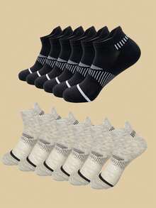 12 双男士加大码夏季透气网眼运动短袜，简约百搭隐形袜 - 彩色 - 查看 6
