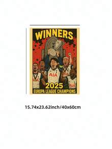 1pc Tottenham Hotspur Europa League Champions Comic Book Wall Art Style Stadium Poster With Son Heungmin, Frameless Canvas Painting, Man Cave Sports Decor For Bedroom/Living Room/Office/Game Room, Perfect Gift For Football Fans & Back To School Decor (Soccer Wall Print, Vacation Travel, Beach Graduation, Wall Prints, Funky Posters) - Multicolor - View 10