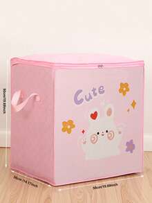 1pc Toy Storage Box,Cartoon Print Basket Organizer. Cute Basket With Handle. Animal Decoration, Book Basket, Gift Basket, Laundry Baskets Storage Basket Sundries Toy Storage Box