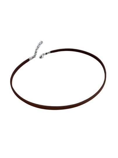 Colar Gargantilha Minimalista Choker Tira de Couro Camurça Fininho