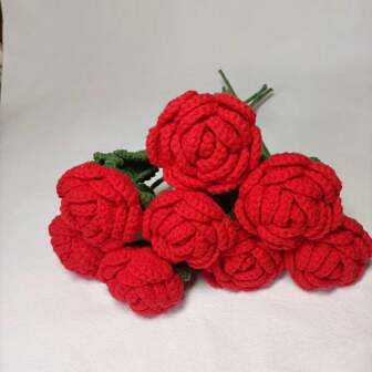 1/3/6/10 stuks handgemaakte gehaakte rozen, decoratieboeket, kunstbloemen, handgemaakte bloemen, garenbloemen. Voor een bruidsboeket, haar cadeau, moeders cadeau, cadeau voor de leraar, creatieve cadeaus. Als woondecoratie voor restaurants, woonkamers, slaapkamers, bruiloften en feesten. Geschikt voor lente-/zomerdecoratie, Kerstmis, Nieuwjaar, Valentijnsdag, Thanksgiving, de start van het schooljaar, bruiloften, verjaardagen en andere feestdagen.