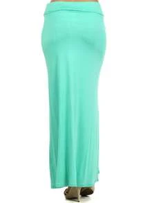 Chic Comfortable High Waisted Maxi Skirt Flowing A Line Design For Everyday Elegance - Mint Blue - View 3