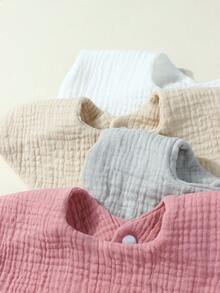 4件套新生儿糖果色棉纱布可爱围兜套装，适合四季日常使用 - 彩色 - 查看 6