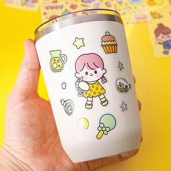 1000图案超长手册贴纸，可爱女孩高挑贴纸，小学生贴纸，女孩的Gokka装饰材料，杯子绘画，书上的装饰贴纸，非常漂亮的装饰贴纸图案。