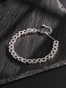 1pc Fashionable Colorful Four-Leaf Clover Copper Zirconia Bracelet For Men, Punk Hip-Hop Men's Bracelet, Suitable For Daily Wear