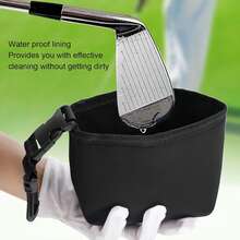 هدية الجولف - منظف مضرب الجولف وحقيبة غسل الكرة، بطانة سطح مقاومة للماء، مشبك قابل للفصل، قابل للغسل في الغسالة، ينظف تجاويف المضرب، يجفف الخارج، غسالة كرة الجولف، اكسسوار حقيبة الجولف، يجمع بين فرشاة مضرب الجولف ومنظف التجاويف - متعدد الألوان - مشاهدة 11