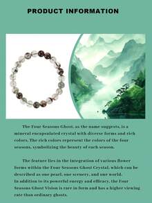VE "Four Seasons Lucky Charm" 1pc Natural Four Seasons Ghost Crystal Bracelet, Auspicious Crystal Wealth-Attracting Bracelet, Suitable For Employees, Entrepreneurs, And Those Seeking Wealth, Random Natural Stone Color - Four Seasons Ghost Crystal Bracelet - View 5