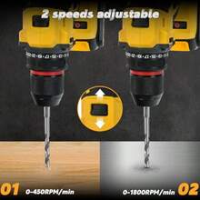 Cordless Drill Driver Electric Drill For Dewalt 20V Battery Brushless Driver With 2 Variable Speeds 25+1 Torque 3 8 Keyless Chuck 60N.M For Home Repairing No Battery - as pic - View 4