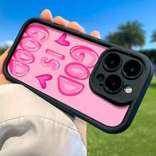God Is Good Themed Phone Case Designed With Vibrant Pink Lettering Compatible With IPhone 16 15 14 13 12 And 11 Pro Models Made Of Durable TPU Protective Material Perfect For Family Friends Young People Birthdays Holidays Boyfriends Girlfriends And Valentine's Day Gifts - 白色 - 查看 9
