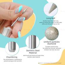 hytoos 1个红色锥形美甲钻头，精细水钻角质层清洁钻，俄罗斯磨头，电动美甲钻，美甲配件工具 - 彩色 - 查看 6