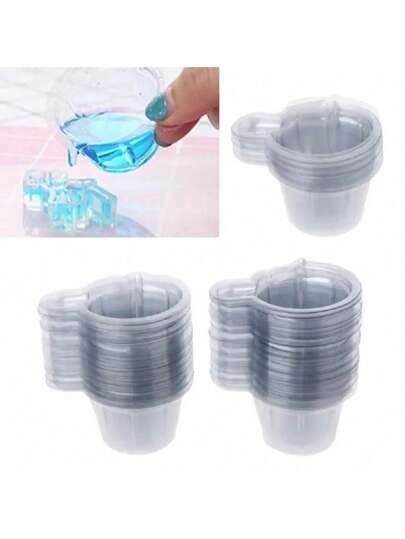 50pcs One-Time Use Plastic Cups Distributor Silicone Resin Molds Kit For DIY Epoxy Resin Jewelry Making Tools Accessories
