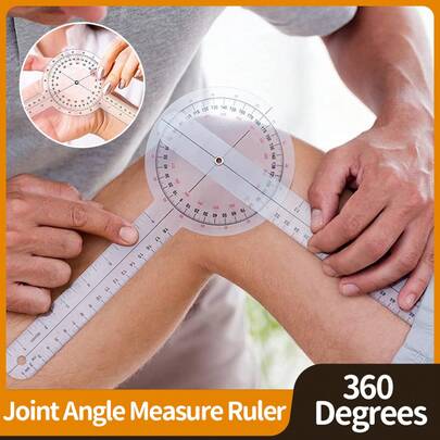 Aimall Goniometer Transparent Orthopedic Angle Ruler Plastic Goniometer 360 Degree For Body Measuring Tape Protractor Ruler(1 Piece)