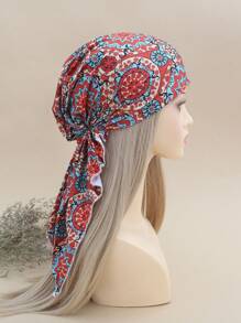 1pc Fashion Solid Color Bandana Hat, Chemo Cap, Long Tassel Hat, Pirate Cap, Beach Hat, Outdoor Sports Cap, Sleep Cap, Decorative Hat