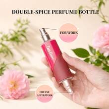 CIMACA 0.17 盎司双头心形可旋转香水喷雾器 - 优雅旅行喷雾瓶，可分成两种香水，适合不同场合，适合香水爱好者，便携式香水喷雾器，旅行香水瓶 | 优雅喷雾器 | 可重复使用的香水瓶