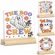 可爱的幽灵亚克力牌匾：非常适合万圣节、圣诞节、感恩节、母亲节、父亲节 - 无需电源