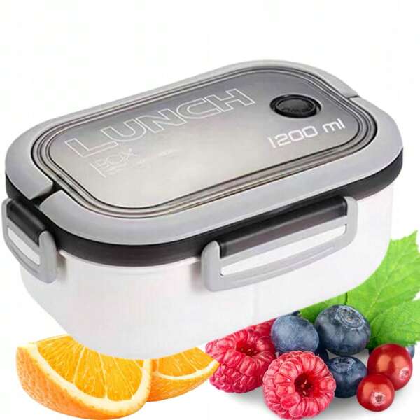Foccar Bento Box Lunchbox voor volwassenen 1200 ml Bento Lunchcontainer met 3 compartimenten | Magnetron- en vaatwasserbestendig | Lekvrije saladebox voor werk, school, reizen en thuis