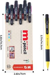 Thick Lead Mechanical Pencil Set, With Colorful Barrel Thick Point (1.8mm), With Erasers, Writes Smooth & Dark, School Supplies, Office Supplies, Sketching Pencils, Drafting Pencil, 12 Count - 彩色 - 查看 5