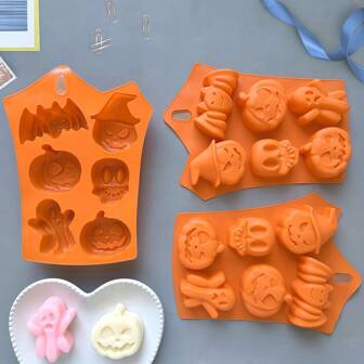 2pcs Halloween Small Decorative Item Molds, Various Festival Molds, Candle-Making Molds, Soap-Making Molds, Multi-Functional Handcrafted Molds