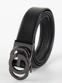 1pc Black Multicolor Luxury Men's Self Lock Belt Belt - Adjustable, Stylish Business Casual Style, Metal Buckle, Best Gift Choice