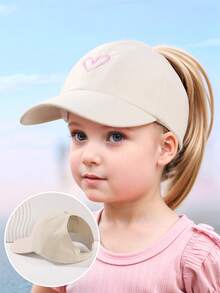1 Stück Baseballkappe mit Herz-Dekor für Mädchen, Outdoor-Sportbekleidung, Laufen, Strand, Urlaub, Reisen, täglicher Pferdeschwanz, Sonnenschutzhut, Frühling/Sommer - Liebe - Übersicht 9