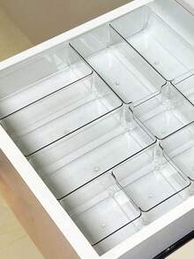 20 قطعة / 18 قطعة / 15 قطعة / 11 قطعة / 6 قطع صندوق تخزين مكياج مكتبي متعدد الأدراج، منظم أدراج بلاستيكي شفاف، متعدد الاستخدامات، منظم تجميل شفاف، صندوق تخزين أنيق، منظم أدراج المكتب لمستحضرات التجميل والمجوهرات والمكياج. للمطبخ والغرفة والحمام والمكتب والتخزين. - متعدد الألوان - مشاهدة 1