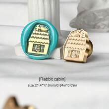1pc Shaped Relief Wax Sealed Stamp Head, Cute Pumpkin Head/Bunny/Small House/Flower, Used For Wax Sealing DIY Cards/Envelopes/Wedding Invitations/Gifts For Friends/Desktop Decoration, School Supplies, Back To School