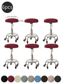 1pc Solid Color Stretchable Anti-Splash Milk Silk Round Seat Cover, Modern Style All-Season Dust-Proof Premium Bar Stool Cover, Suitable For Home
