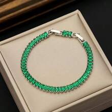 Brazalete de circonita de colores - Joyería elegante y brillante | Brazalete de joyería diaria | Regalo de otoño | Brazalete de mujer | Regalo de joyería para mujer/Regalo de cumpleaños/Joyería de San Valentín/Regalo de Navidad | Suministros para fiestas/Recuerdos/Regalo de graduación
