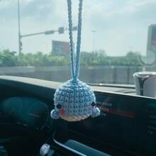 onEternal Handmade Crochet Cute Whale Hanging Decor, Car Interior Decoration, Mirror Ornament, Gift