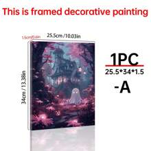 1 pièce Fantôme, Impression d'Halloween, Affiche d'automne, Art effrayant de sorcière, Ensemble rose et morose, Art de l'Académie sombre, Ensemble mural d'Halloween, Décoration de pièce esthétique, Décoration de maison, Art mural sur canevas, Affiches pour la chambre, Accessoires de décoration de chambre, Cadre en option, Décoration de chambre à coucher.