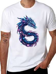 Men's Graphic T-Shirt -  Printed Tee ScaUa Cool Dragon Graphic Tee Men Women Funny T-Shirt Pure Cotton - trắng - Xem 1