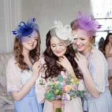 Ibeauti Fascinator Hats With Screentouch Lace Gloves Set Women Tea Party Cocktail Wedding Derby Headwear Short Gloves - 07 白色 - 查看 6