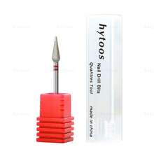 hytoos 1个红色锥形美甲钻头，精细水钻角质层清洁钻，俄罗斯磨头，电动美甲钻，美甲配件工具 - 彩色 - 查看 8