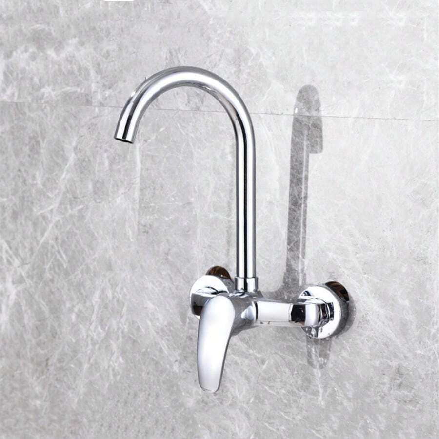 Wall Mounted Kitchen Mixer Tap Double Handle Kitchen Faucets Cold And Hot Water Tap 360 Rotation Sink Faucet Kitchen Accessories