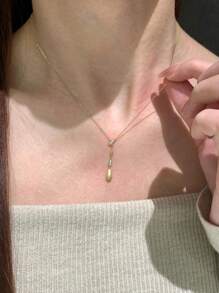 1pc Sparkling Tasseled Water Drop Pendant Necklace, Fashionable Luxury Elegant Textured Choker Necklace, Suitable For Daily Wear, Gatherings And Parties