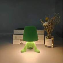Lampe de bureau mignonne en peluche de dessin animé - Interrupteur tactile à 3 couleurs réglable, batterie rechargeable portable 2000 mAh, design d'animal adorable pour la décoration de la chambre et du salon, cadeau de la Saint-Valentin, lampe de bureau, conception amusante, batterie rechargeable, luminosité douce