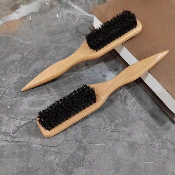 Peigne en poils de sanglier pour coiffure lisse, convient pour brosser la queue de cheval, le contrôle des bords et l'ébouriffage