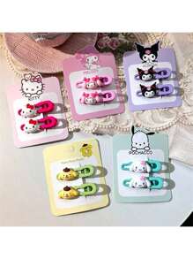 Sanrio (Authorized) 5-Piece Sanrio Cartoon Cute Hair Clip Set - Resin Sweet Hair Clip, Suitable For Hair Accessories Gifts Of Multiple Adult Characters, Suitable For Bathroom Use, Suitable For Various Holiday Gifts, Suitable For Christmas Gifts