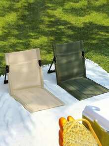 1 pieza Silla plegable con soporte lumbar para exteriores, silla para exteriores, silla de camping con cojín todo en uno para el asiento, silla plegable ultraligera y portátil - Aleación de aluminio resistente, cómoda para camping, playa y viajes por carretera - Fácil de transportar, ideal para aventuras al aire libre - Multicolor - Ver 2
