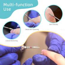 hytoos 1个红色锥形美甲钻头，精细水钻角质层清洁钻，俄罗斯磨头，电动美甲钻，美甲配件工具 - 彩色 - 查看 4