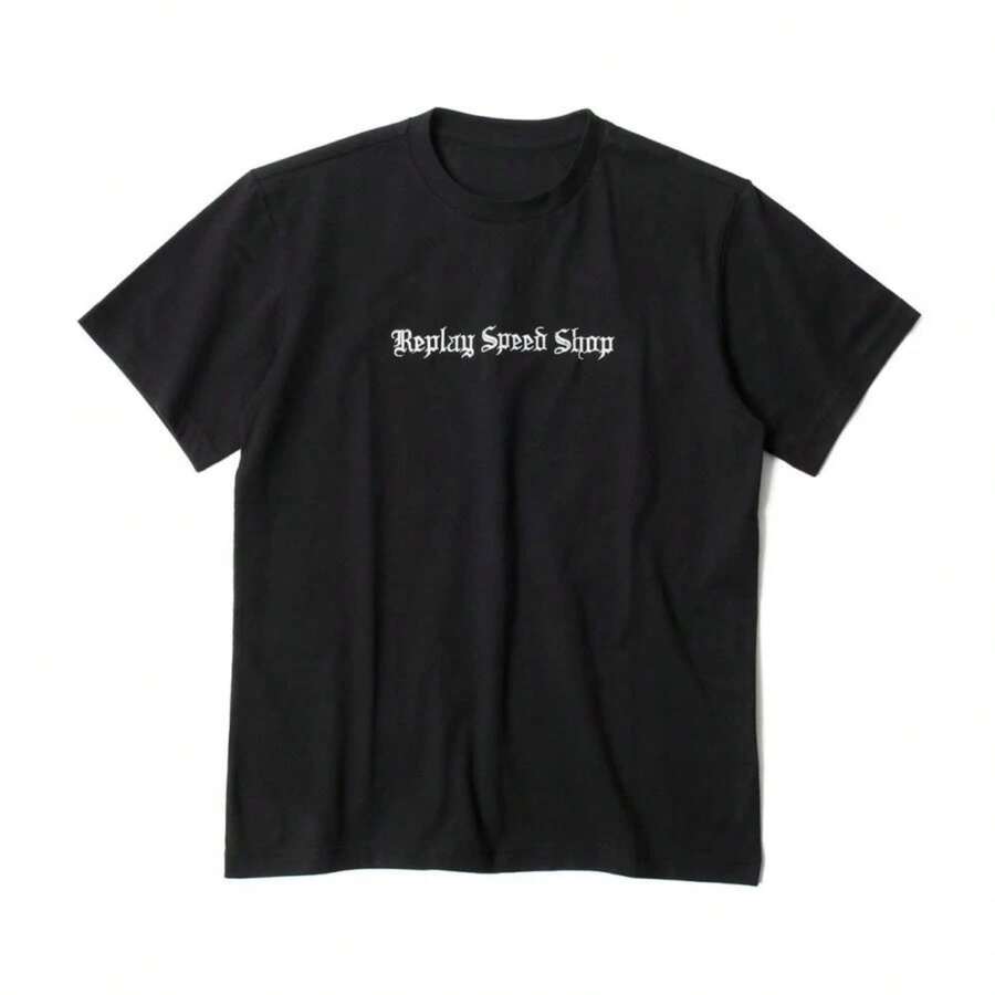 REPLAY Replay T-Shirt Printed Motorcycle Top Summer Luxury Brand Cotton Men's And Women's T-Shirt Motorcycle Short Sleeve - 黑色 - 查看 1