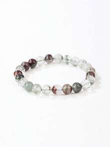 VE "Four Seasons Lucky Charm" 1pc Natural Four Seasons Ghost Crystal Bracelet, Auspicious Crystal Wealth-Attracting Bracelet, Suitable For Employees, Entrepreneurs, And Those Seeking Wealth, Random Natural Stone Color - Four Seasons Ghost Crystal Bracelet - View 2