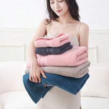 1 件浴巾/面巾/手巾和 3 件套（浴巾 + 面巾 + 手巾），厚实、吸水、不脱落，非常适合浴室使用，可用于美容院、家庭浴室等面部和身体的擦干 - 棕色 - 查看 5