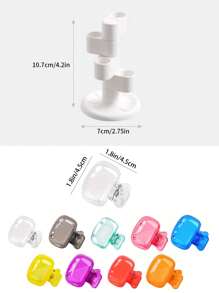 1 件简约浴室牙刷架，梳妆台桌面化妆刷收纳架，多功能桌面笔收纳架，便携式旅行牙刷防尘罩，适用于浴室、旅行和学校，浴室装饰