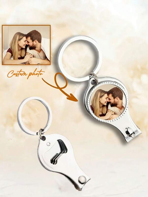 1 Pieza Cortaúñas personalizable con abridor de botellas - Llavero con texto y logotipo personalizados, recuerdos para bodas, bares, cervecerías, eventos corporativos, viajes y talla grande, accesorios de bar | Grabados decorativos | Artesanía de calidad, regalos para manicuristas