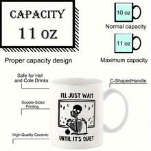 1 Stück leise Lehrer Keramik Kaffeetasse, Doppelseitiges Design für kalte und heiße Getränke, weiße Teetasse, Schreibtisch Dekoration, interessantes Geschenk für Lehrer, Getränkegeschirr, Party Tasse, Küchenutensilien