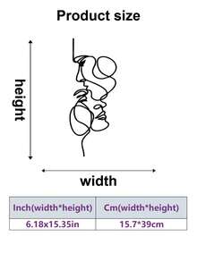 1 件黑色金属艺术脸部壁挂剪影墙饰，室内艺术装饰金属雕塑脸部剪影 - 黑色 - 查看 9