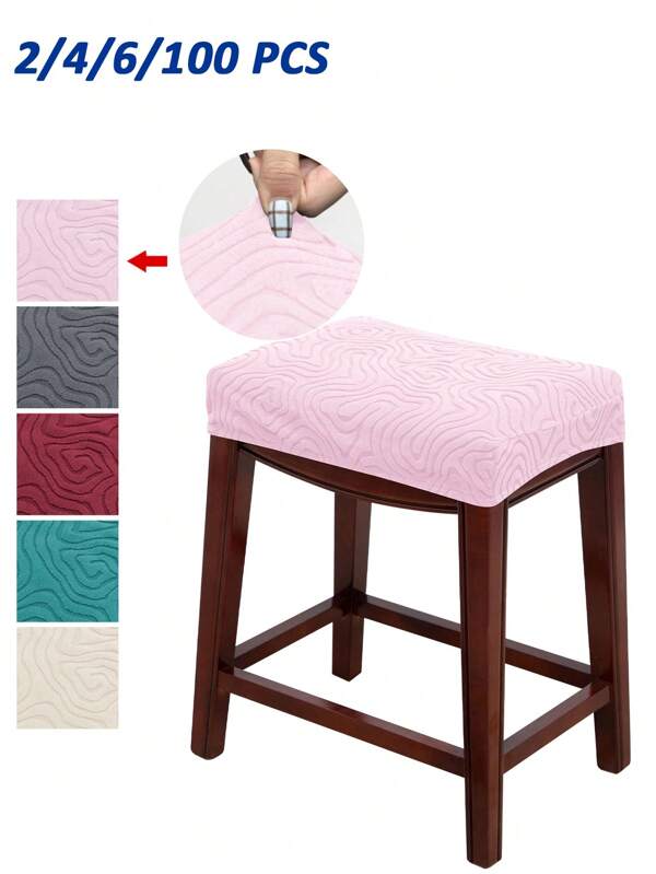 Capas para bancos de bar em jacquard cascata de cor lisa, 2/4/6/100 peças, capas modernas e minimalistas de cor sólida, adequadas para proteção e decoração de bancos de bar em cozinhas e salas de jantar