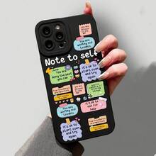 Funda para teléfono móvil con diseño de ángel de la guarda con palabras de aliento, compatible con iPhone 17/16 Pro Max, 15, 14, 13, 12, 11, Xs, Xr y Xsmax. Protección completa contra golpes, funda negra suave - Regalo de cumpleaños para novio y novia, palabras de aliento. - Negro - Ver 5
